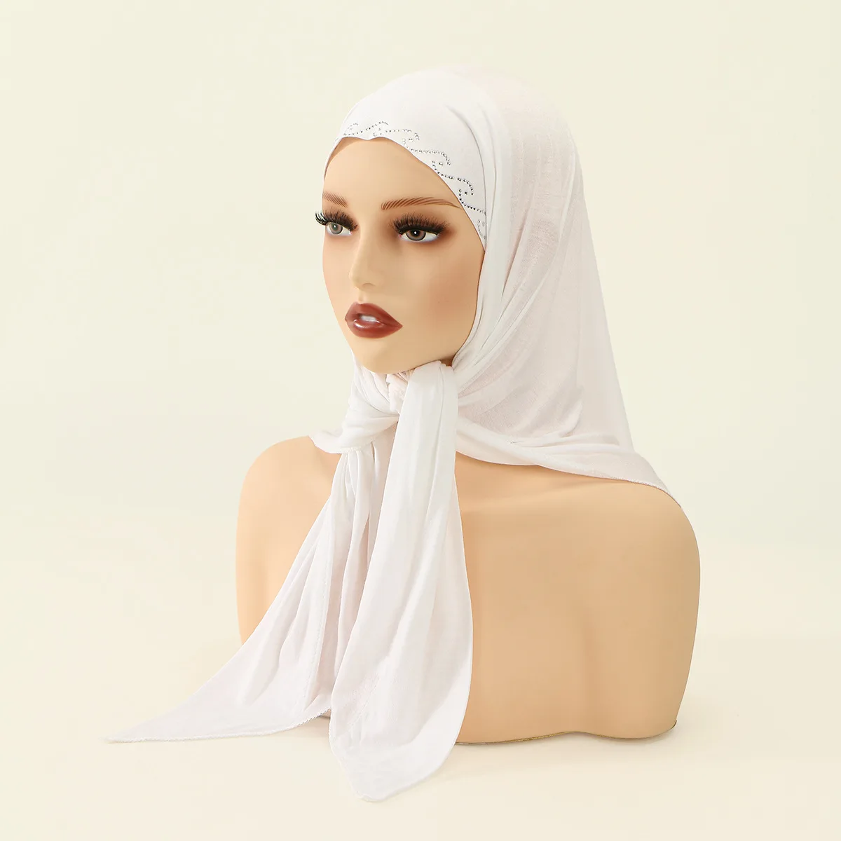 

Новый трикотаж с бриллиантами, треугольный шарф, женский мусульманский хиджаб, шали, мягкие накидки, тюрбан, исламская повязка на голову, банданы, платок, Turbante Mujer