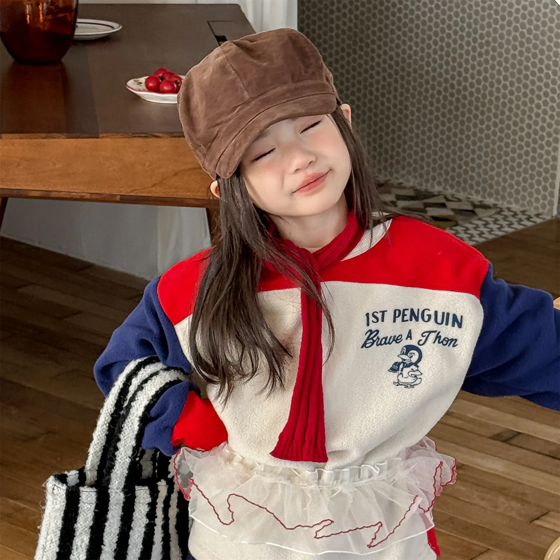 

2025 Winter New Children Fleece Sweatshirt Letter Print Baby Boys Girls Casual Pullover Plus Velvet Thick Kids Warm Clothes