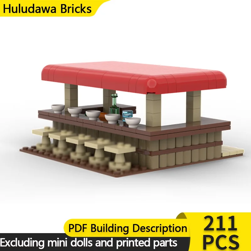 

Модель City Street View MOC Building Brick Ramen Ресторан Модульная технология Детские праздничные подарки Сборка игрушек Костюм