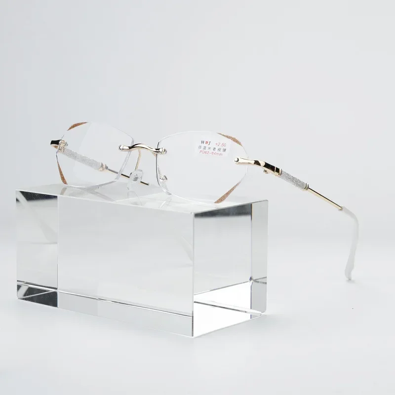 

Anti Blue Light Blocking High Definition Women Reading Glasses with Ultra-lightweight and Stylish Frameless Plano Eyeglasses