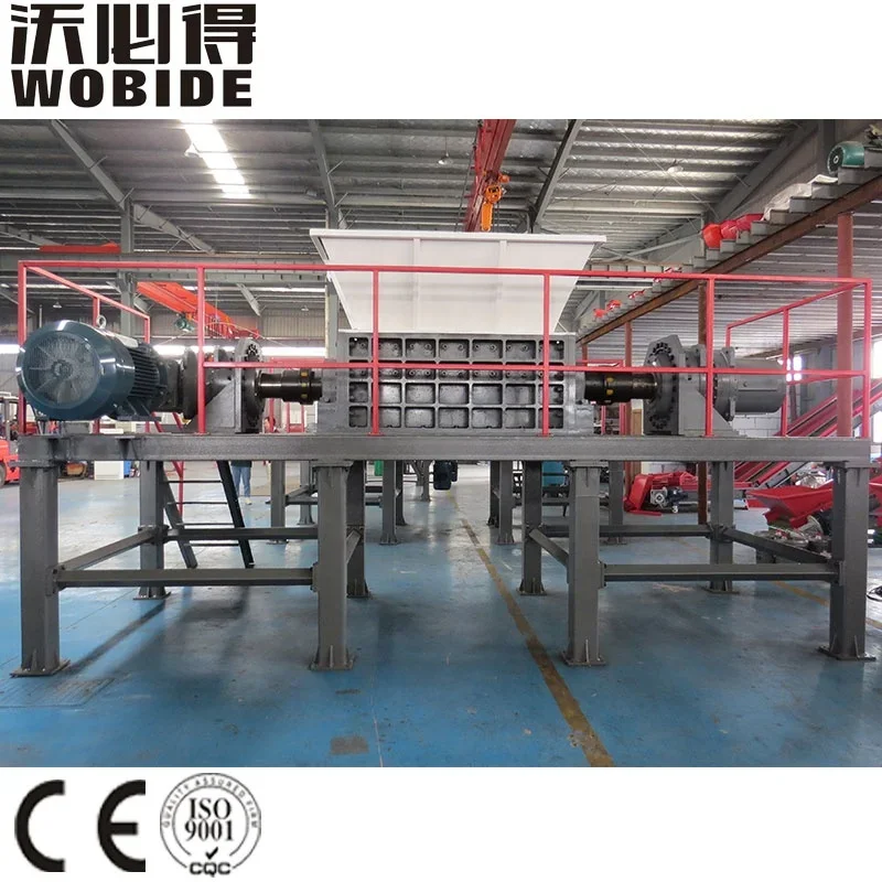 Rubber Tire Recycling Double Shaft Waste Tyre Shredder