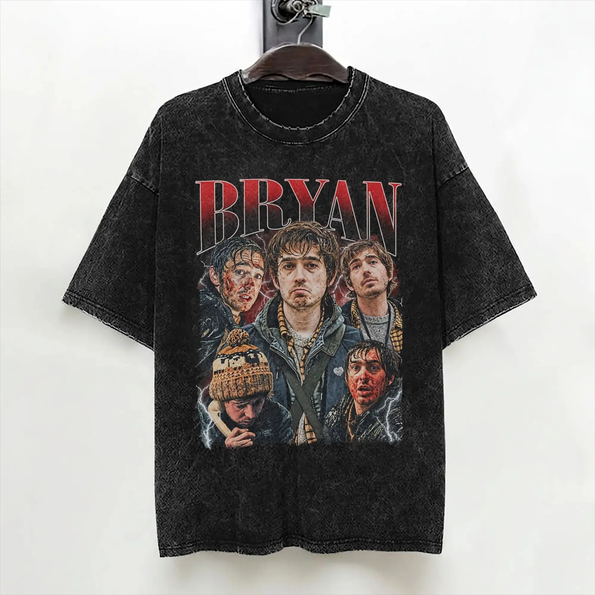 Austin Abrams Bryan  Washed T Shirt Streetwear Casual T-Shirts  Tees Tops for Men Women Short Sleeve Harajuku Summer
