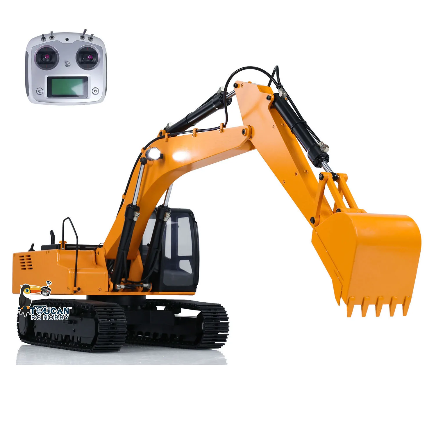 In Stock JDM 1/12 Hydraulic RC Excavator Painted Finished Remote Control Digger Model Toys Pump Tracks Light Radio Boys Gift