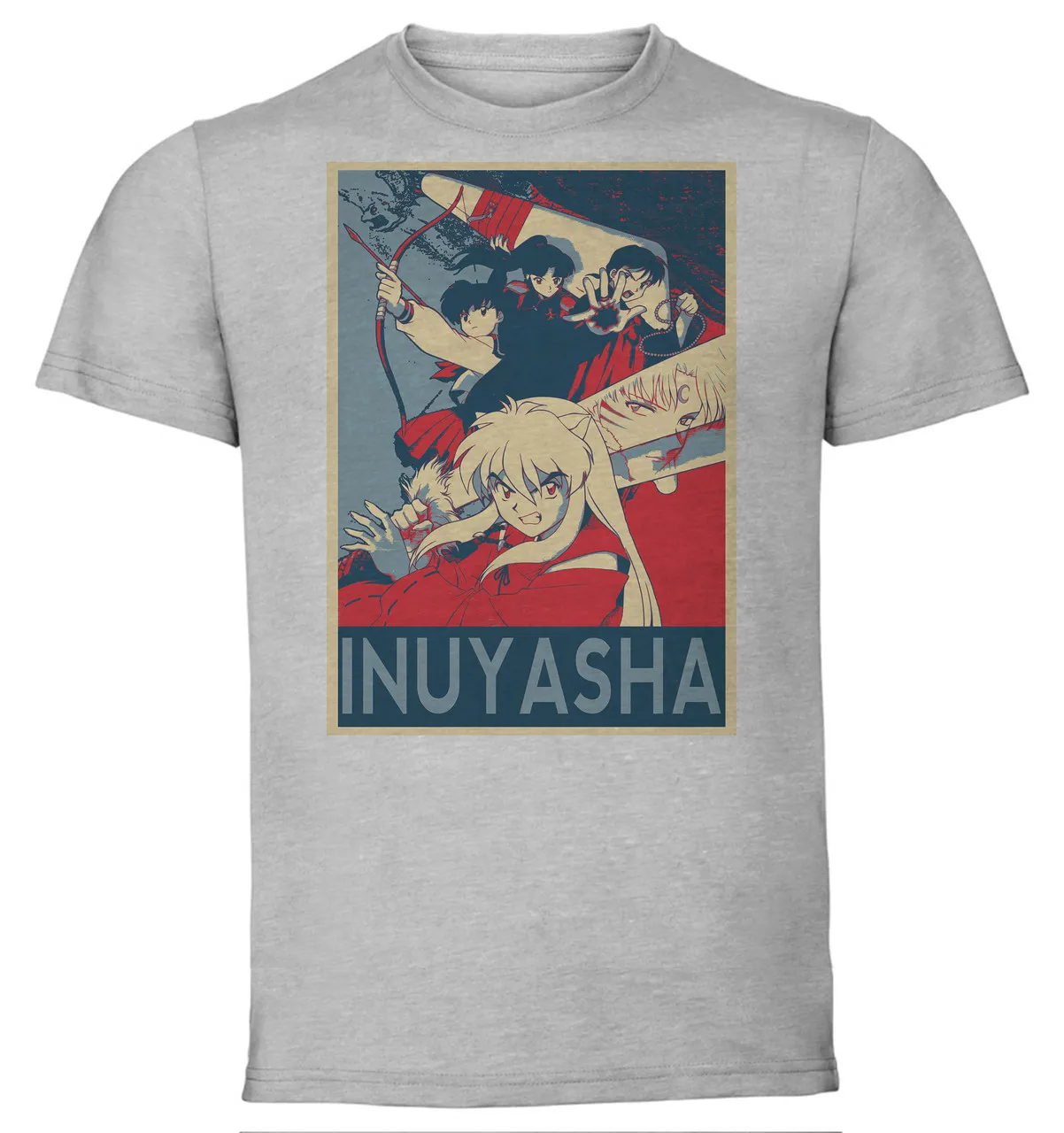 

T-Shirt Unisex Grey Propaganda Inuyasha Characters