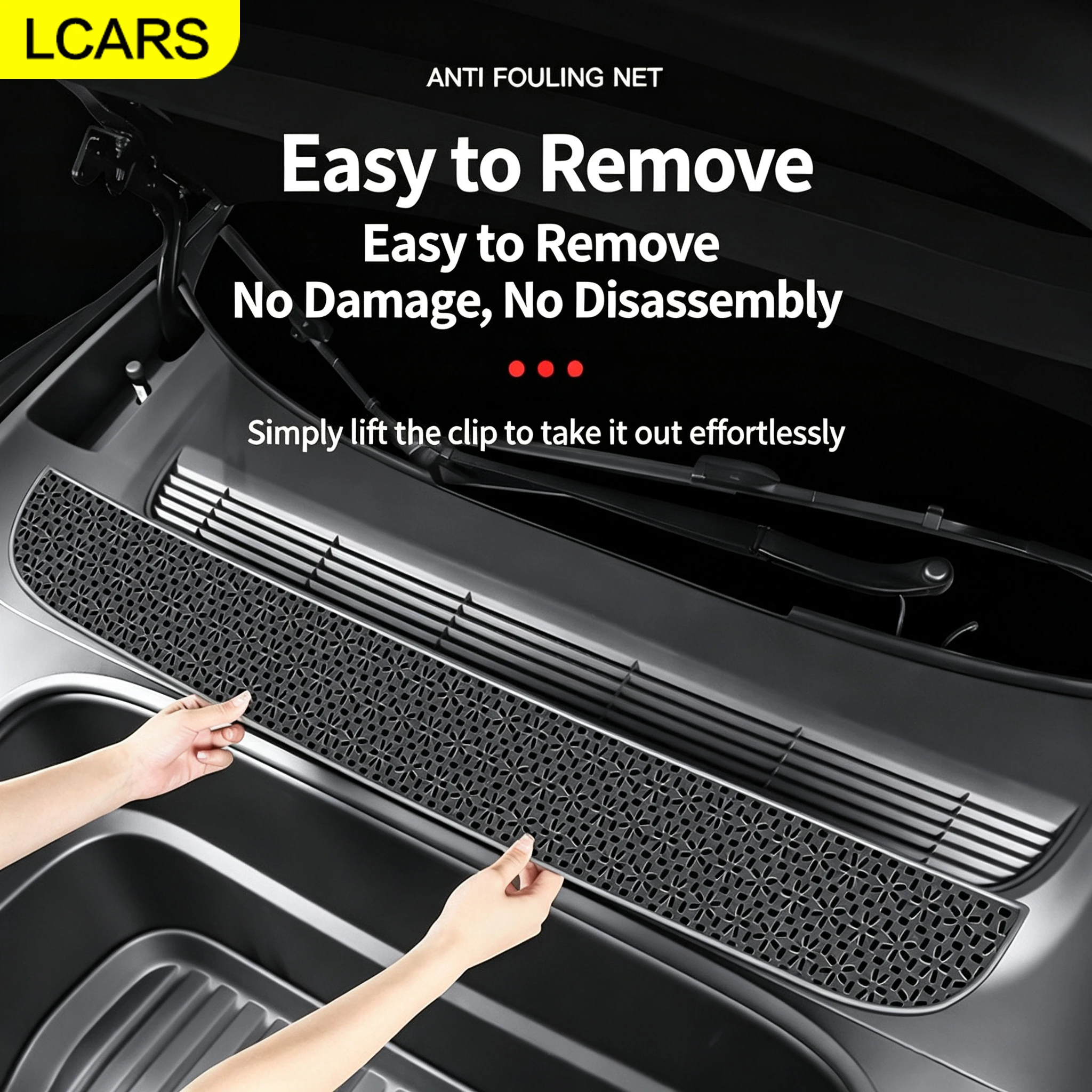 Lcars Is Suitable for the Updated Version of Model Y/Yl Air Conditioning Inlet Anti-Dirt Net, Tesla-Specific Air Intake Protective Net Modification Accessories