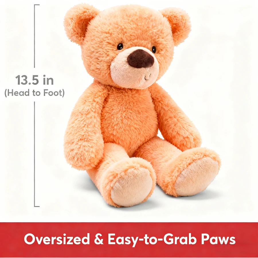 13.5 Inch Teddy Bear High-End Stuffed Toy Children's Gift Christmas New Year's Present Soft Plush Teddy Bear Doll for Kids