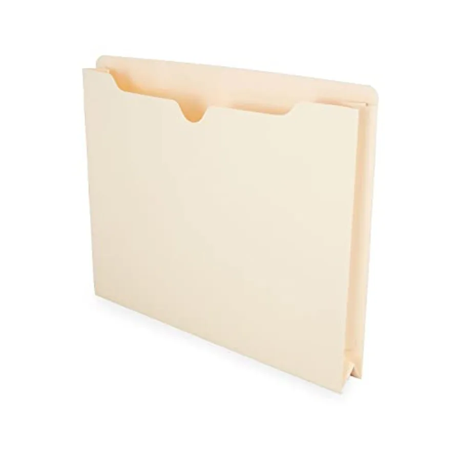 

Jacket File Folders Letter Size Manila 2‑Inch Expandable Sides Heavy‑Duty Construction 50/Pack