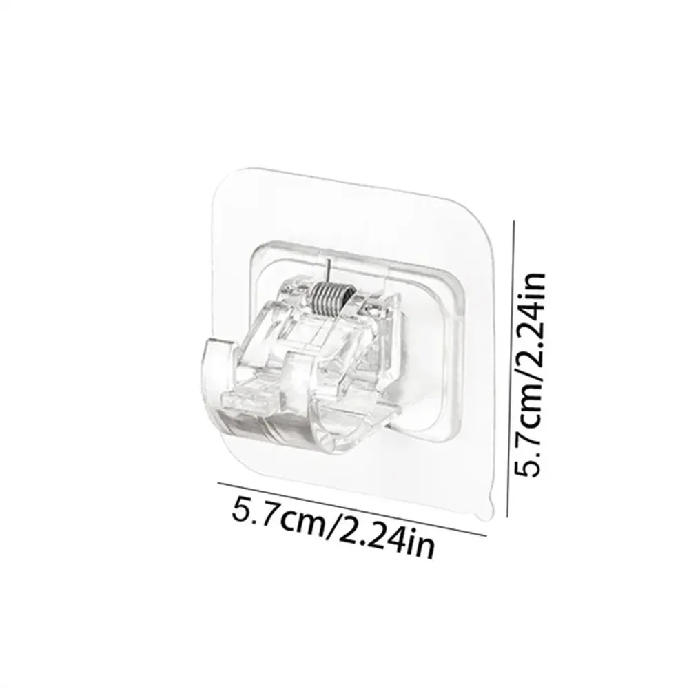 4/8/12Pcs Self Adhesive Curtain Rod Hooks Punch Free Wall Mount Adjustable Durable Sturdy Holder Multipurpose for Shower Windows view 5