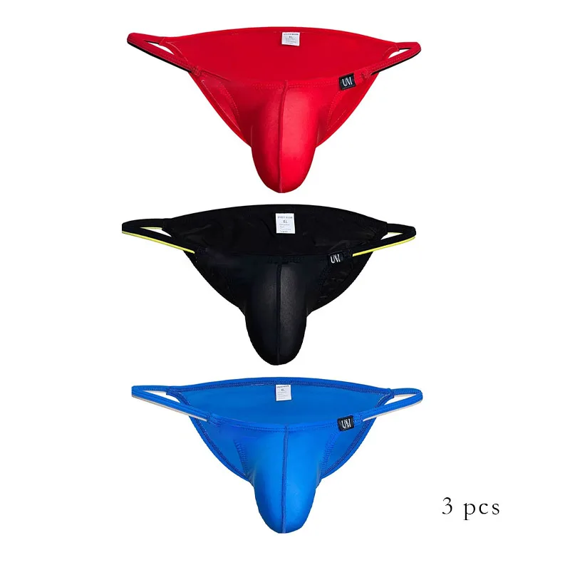 Unbound Bright Face Ice Silk Boys\' Underwear Solid Color Protruding Bag Small Hip Wrap Triangle Underwear Small Waist Underware