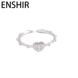 ENSHIR Love Heart Shape Ring for Women New Fashion Adjustable Party Jewelry Birthday Wedding Gifts