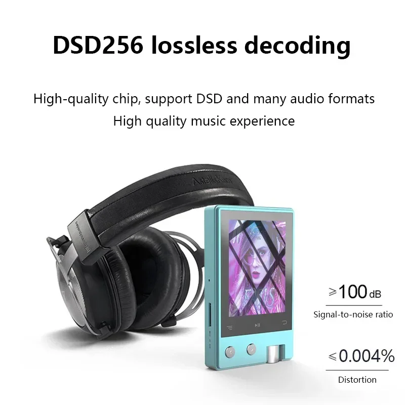 مشغل MP3 HiFi بدون فقدان محمول DSD256 24Bit 192 كيلو هرتز صوت عالي الدقة بلوتوث 5.1 مشغل موسيقى قابل لإعادة الشحن دعم بطاقة TF
