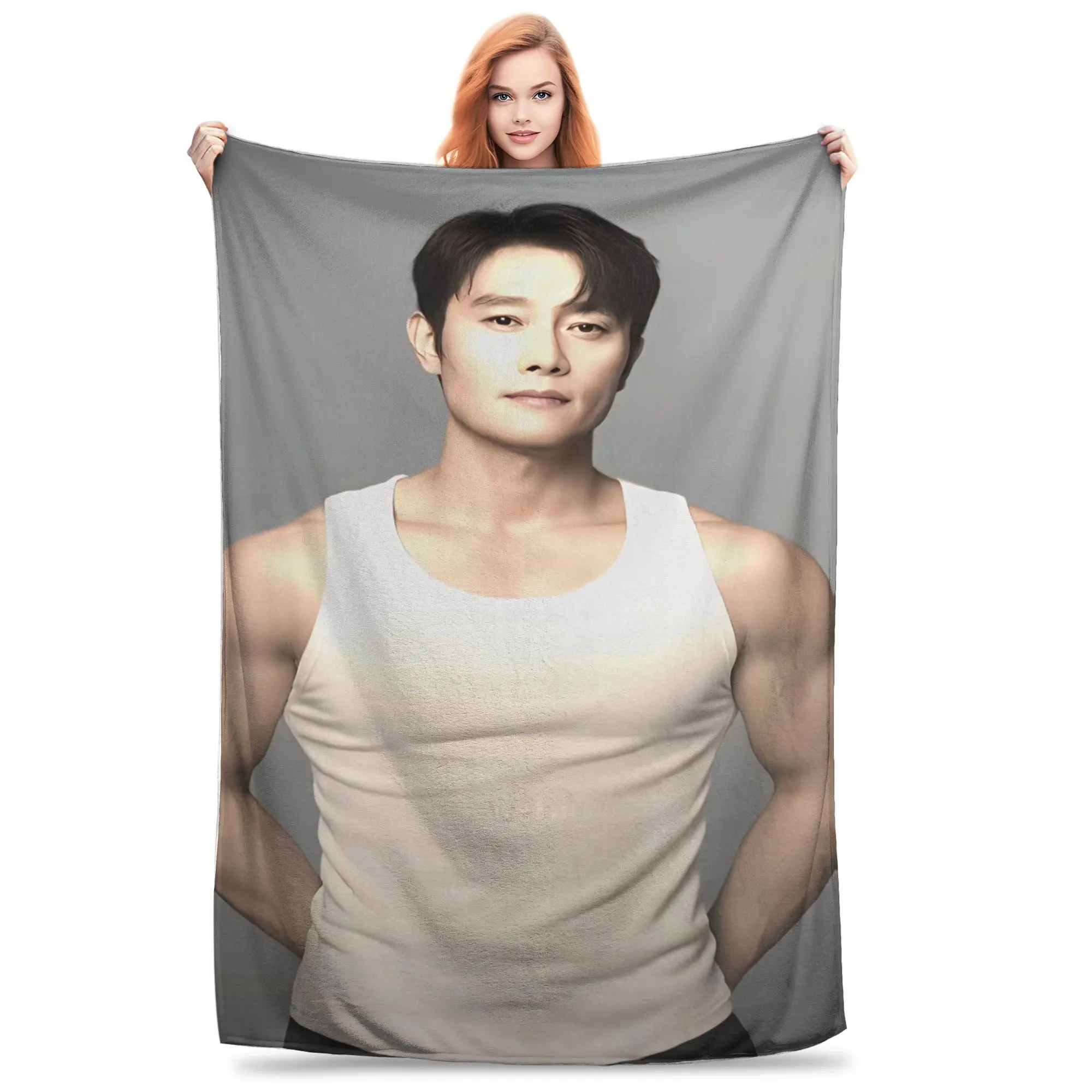 Lee Byung hun Stuff Blankets Ultra-Soft Flannel  Throw Blankets Cozy Plush Thin Quilt