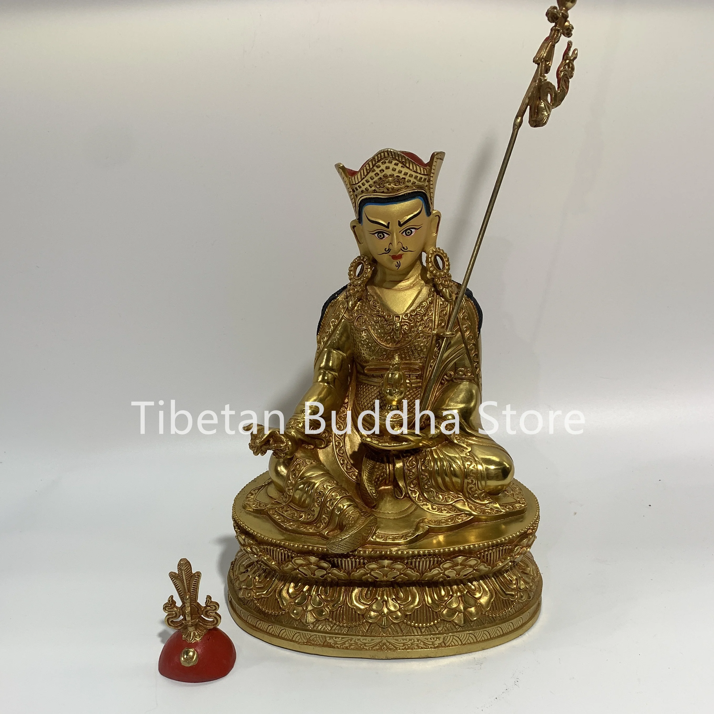 30cm  Lotus Life Bodhisattva Pure Copper Gilded Buddha Statue Decoration Gao Lianshi Ten Inch Buddha Utensil Decoration