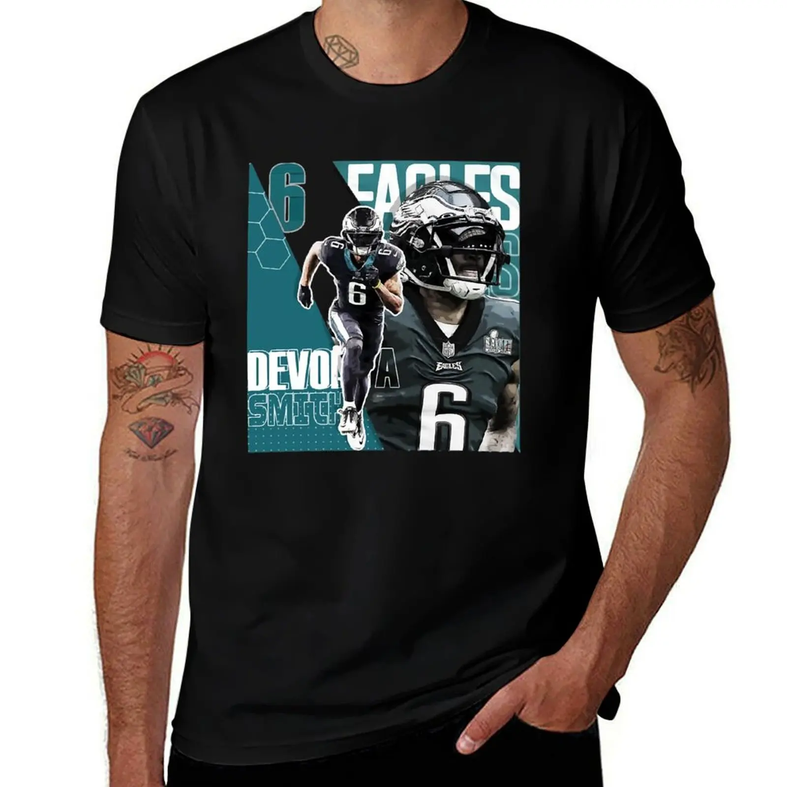 DeVonta Smith Football Design Eagles T-Shirt oversized plus sizes mens t shirt graphic