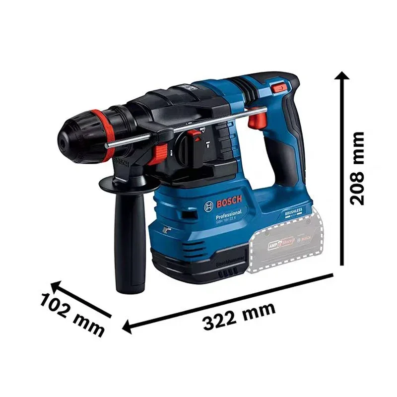 BOSCH GBH18V-22X 18V Professional Rotating Electric Hammer Brushless Impact Drill Concrete Steel Power Tool