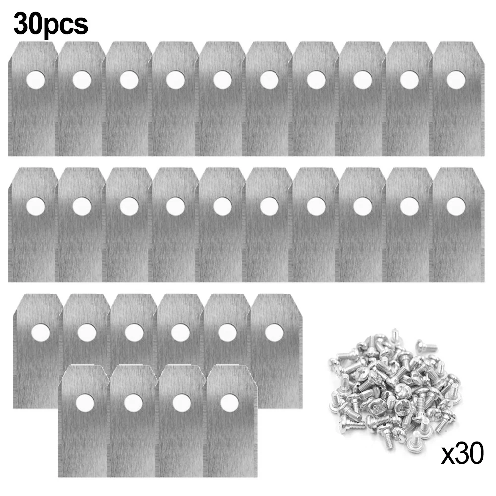 جزازة العشب شفرة التيتانيوم 30 قطعة/45 قطعة 35*18*0.75 مللي متر ثقب واحد الفولاذ المقاوم للصدأ اكسسوارات حديقة المنزل استبدال