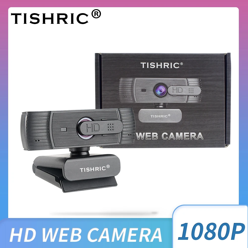 

TISHRIC T200 1080P HD Webcam with Auto Focus & Built-in Mic–Plug & Play USB Camera for PC/Laptop/Monitor | Compact, Noise