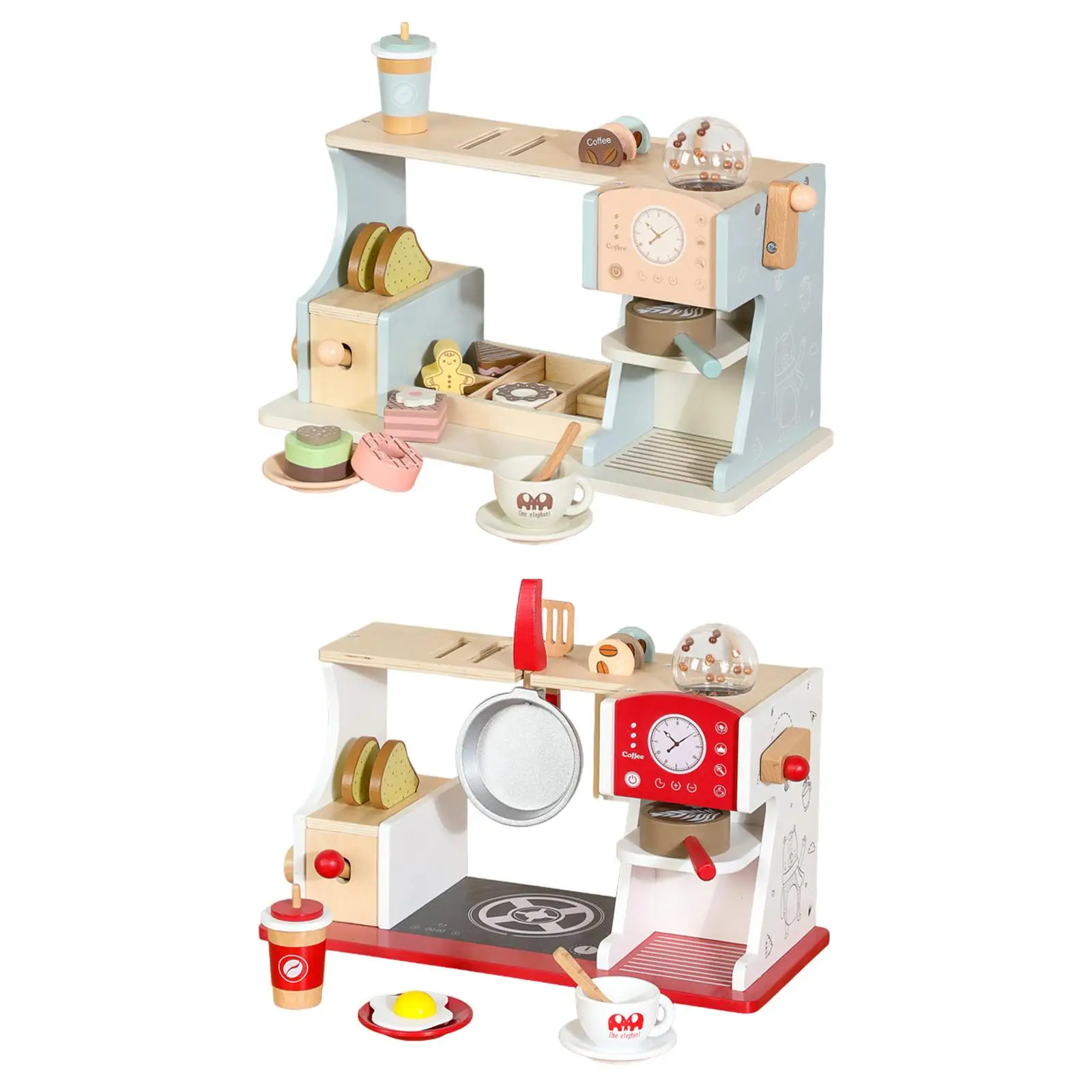 Juego de cafetera de madera, accesorio de cocina, juguete educativo, juego realista, imaginación, juguetes de madera para niños