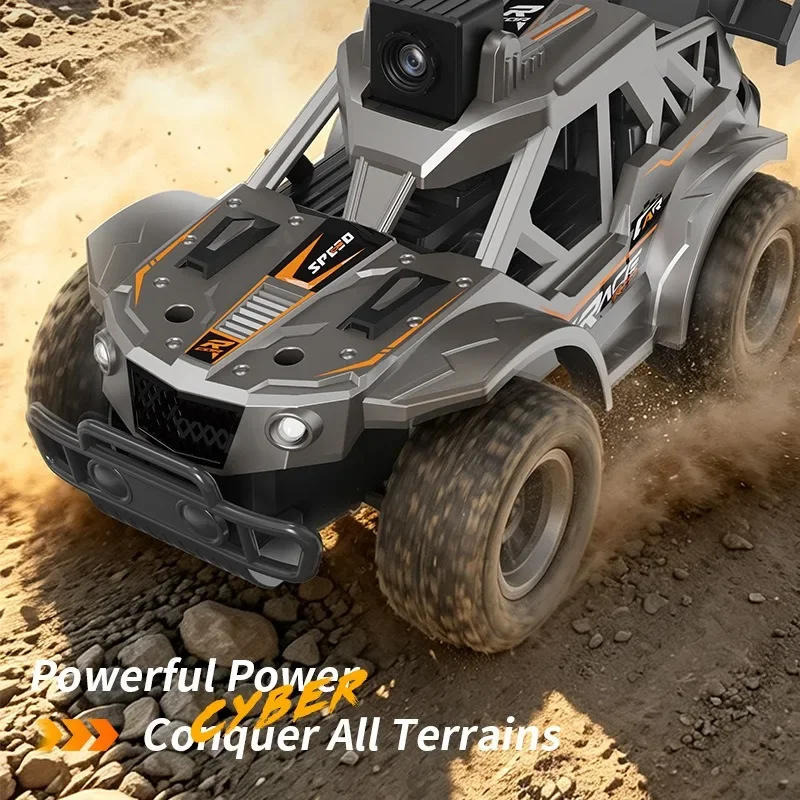 1:28 2.4G RC High Speed Off-Road Car, 4WD Big Foot Remote Control Car with FPV Camera Real Time Image Transmission Electric Toy