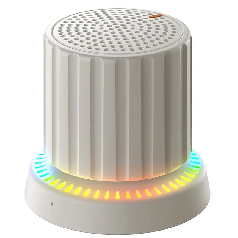 

Портативная мини-колонка BNVN с Bluetooth, водонепроницаемая, с разноцветной LED-подсветкой, с креплением на чашку на сильном магните, белая