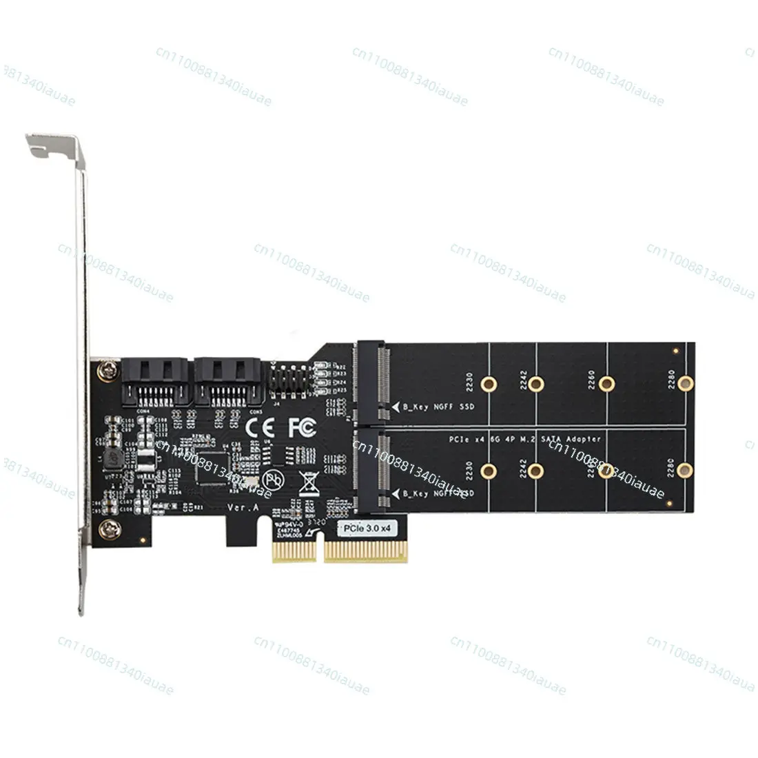 

PCIE 3.0 X4 To 2 Port M.2 (B-KEY) and 2 Port SATA3.0 Adapter Card ASM1166 M2 Adapter Card
