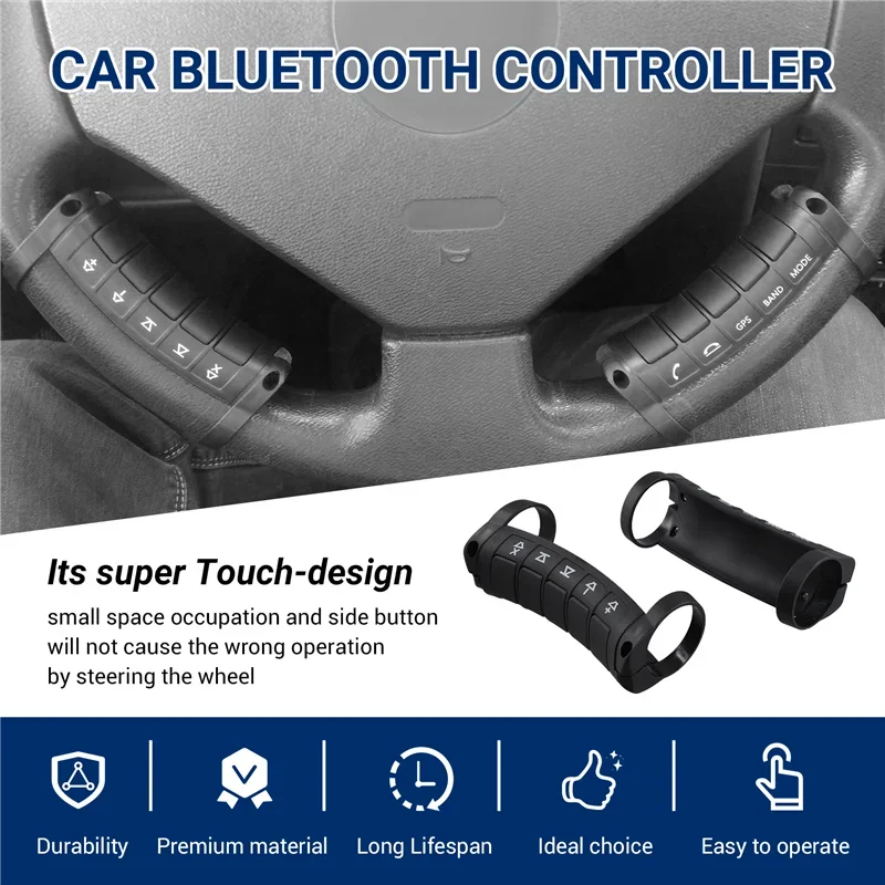 Pop Universal Multi-Function Wireless Steering Wheel Controller Bluetooth DVD Navigation Buttons Controller LED Wireless