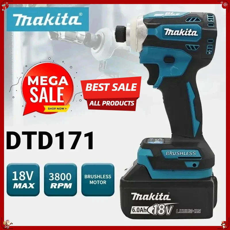 

Ударный шуруповерт Makita DTD171, беспроводной, бесщеточный, электрический, перезаряжаемый, для аккумуляторных инструментов Makita