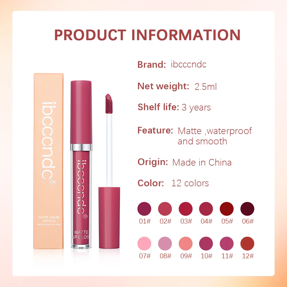 Nude matte lable gloss 12 cores de longa duração veludo batom impermeável não-fade antiaderente copo batons feminino maquiagem cosméticos