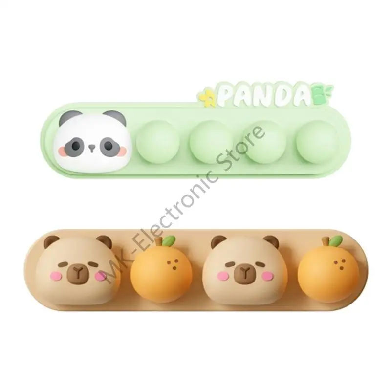 

R2LF Panda Themed Silicone Adhesive Cable Clip For Office And Home Desks