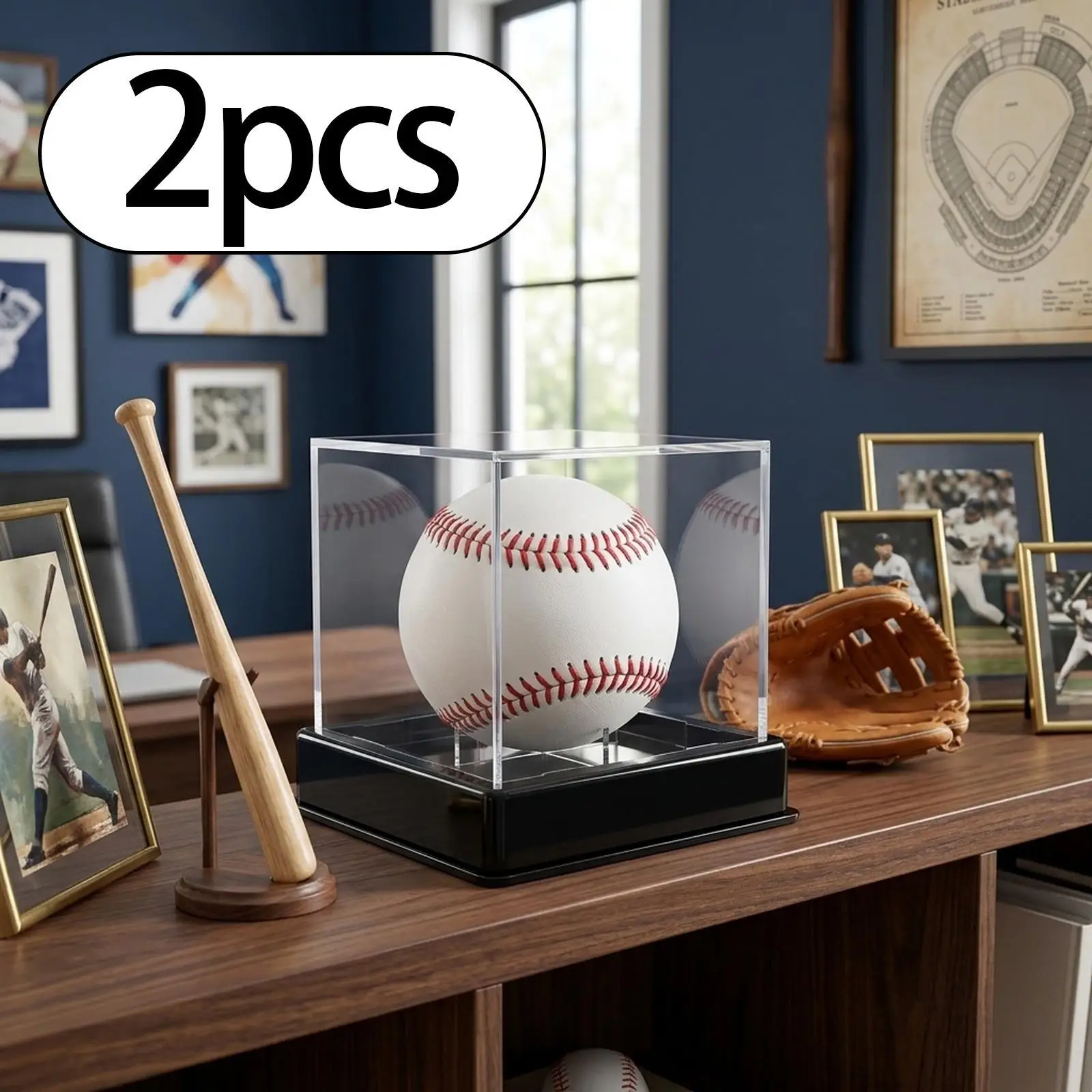 Baseball Holder Acrylic Transparent Ball Display Storage Box Case for Desktop Collectible and Gift Ideas