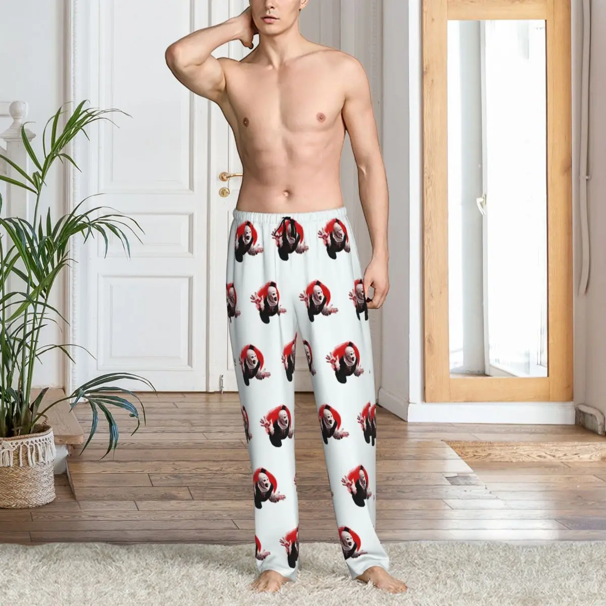 커스텀 티테리파이어 파자마 팬츠 남성용 밴딩 할로윈 호러 영화 수면복 포켓付き