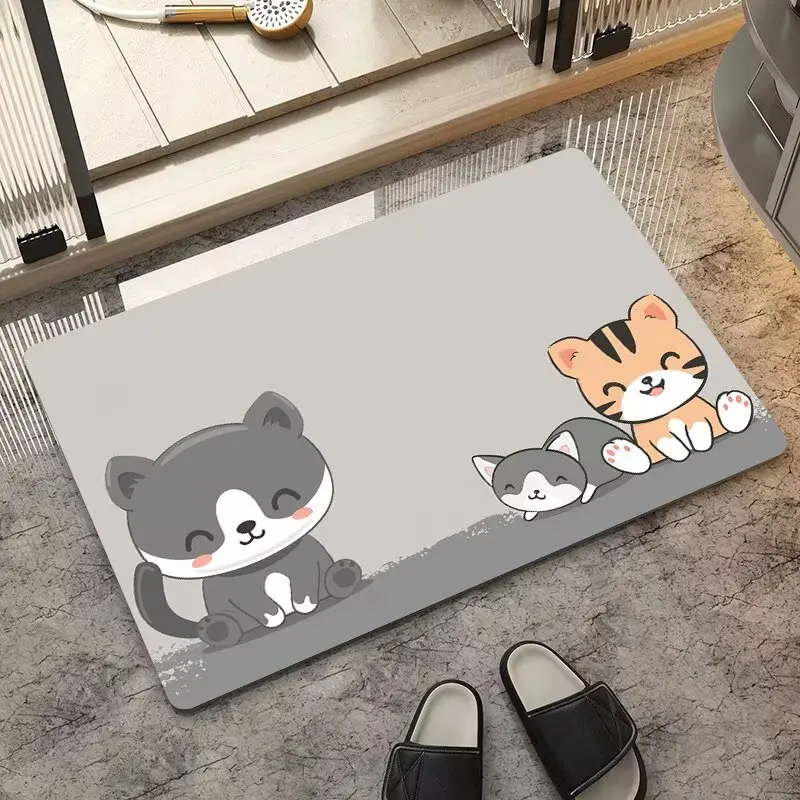 Bathroom floor mat absorbent toilet door non-slip foot mat toilet shower dry and wet separation diatom mud carpet