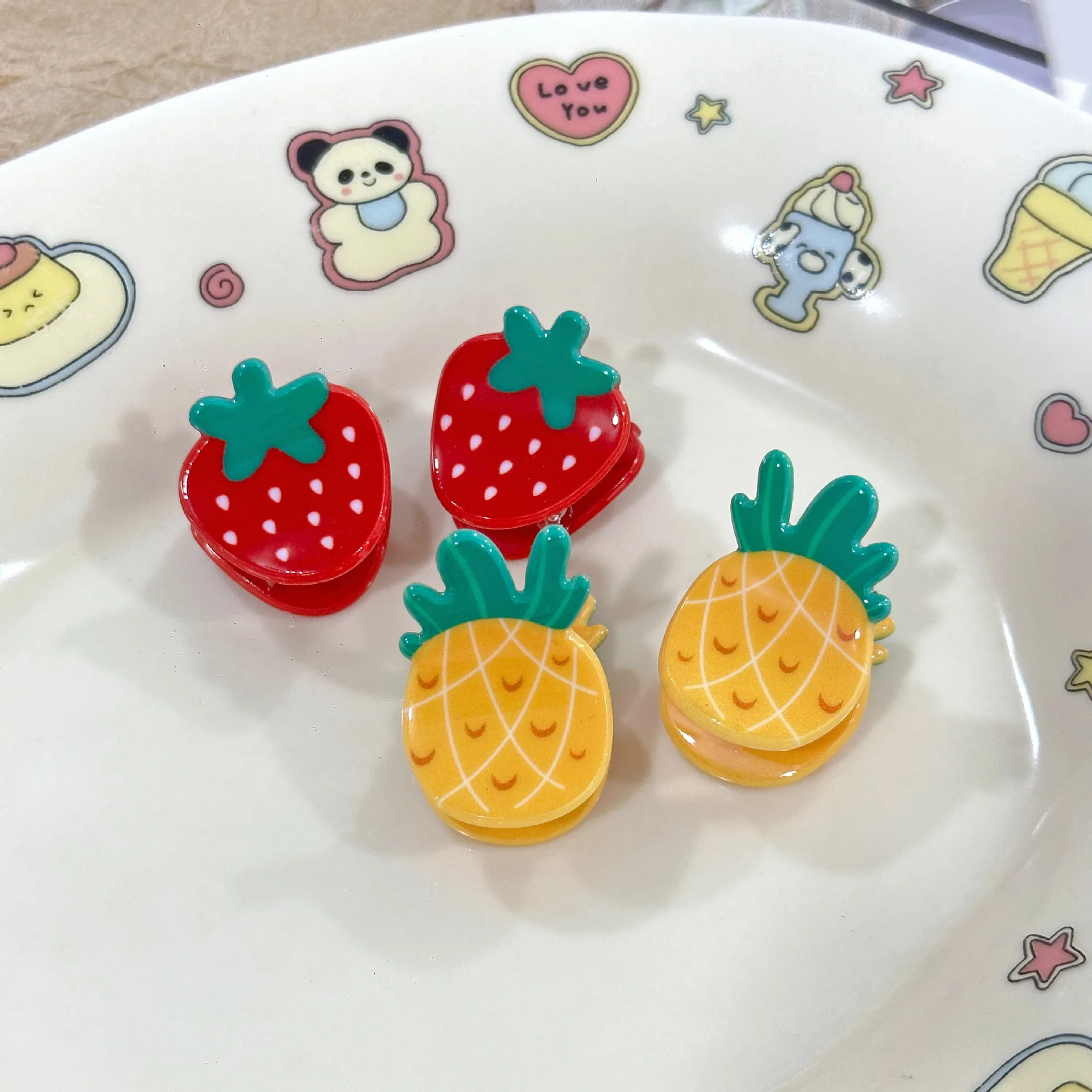 Niedliche Frucht-Haarspangen, Mini-Haarspangen, Süße Haaraccessoires, Erdbeer-Haarspangen, Orangen-Haarspangen, Haaraccessoires für Mädchen – Detail 4