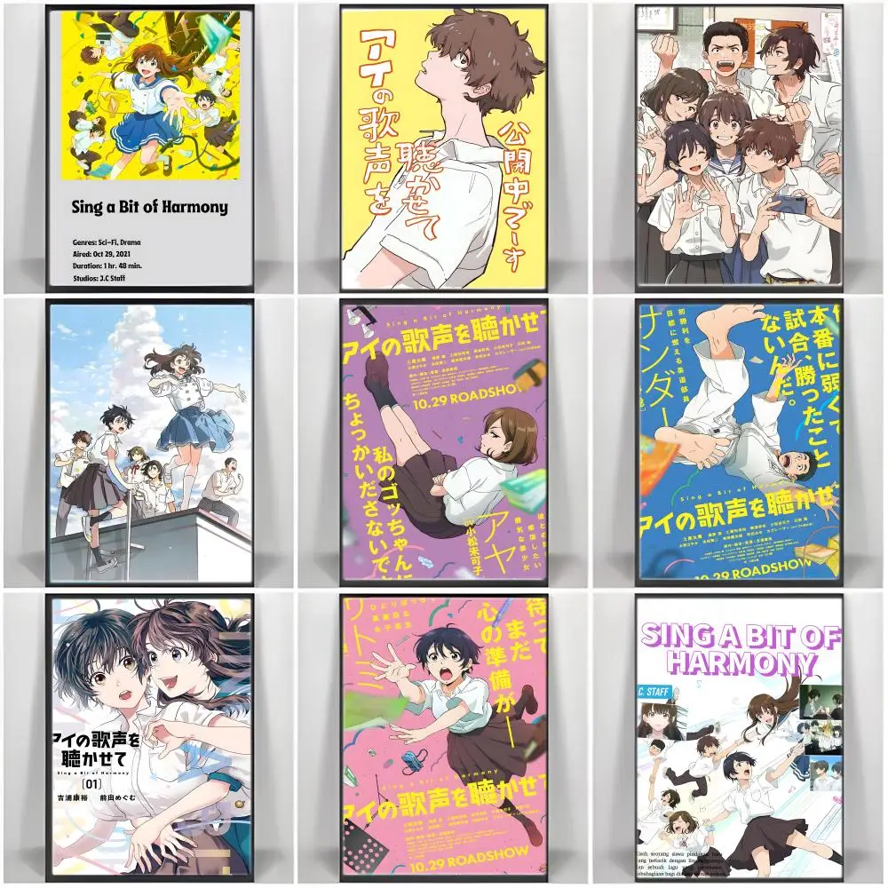 SciFi Anime S-Sing a Bit of Harmony Poster  Self-adhesive Art Waterproof Paper Sticker Coffee House Bar Room Wall Decor