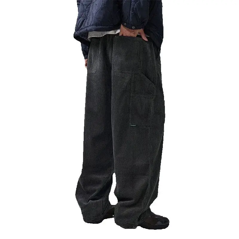 

NOTHOMME Monterest широкие вельветовые брюки винтажные потертые свободная посадка рабочая одежда мужские уличные повседневные уличные брюки