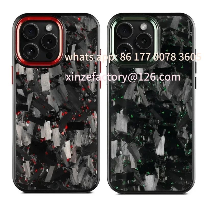 

Customizable Real Carbon Fiber Armor100% Cover For IPhone 16Promax 15 Pro Max 14 13 12 11 Case Metal Frame Wireless Charge
