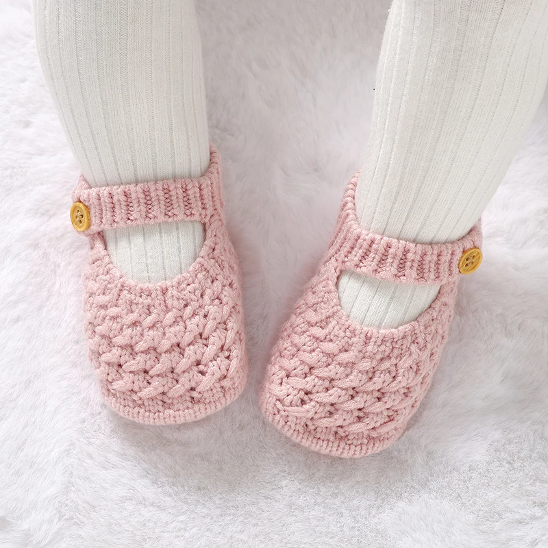 Chaussures tricotées pour nouveau-né garçon et fille, chaussures à la mode, mignonnes et solides, accessoires de vêtements pour tout-petits de 0 à 18 mois, bottes de première lit pour nourrissons, Super douces