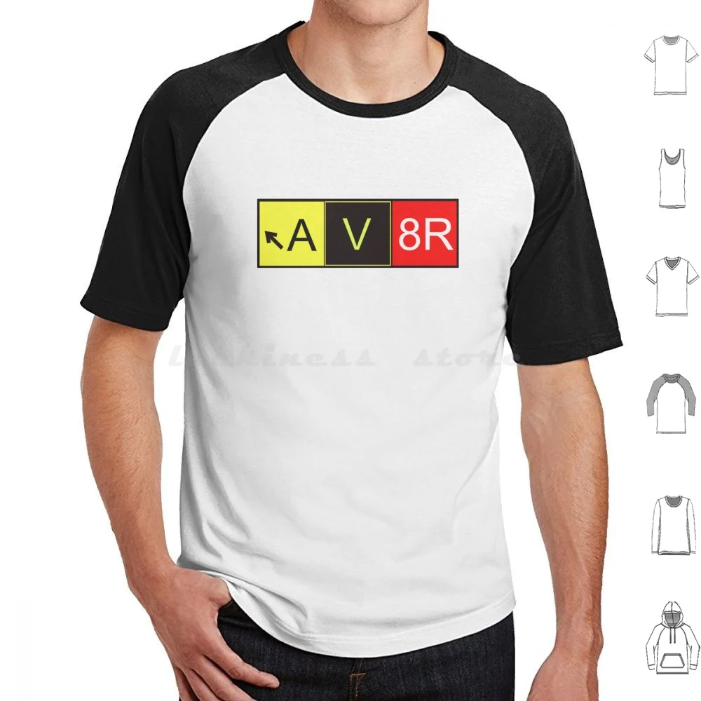 Av8r T Shirt Big Size 100% Cotton Av8r Aviator To Fly Plane Pilot Flying Cockpit Captain Taxiway Runway Tower Controller Cool