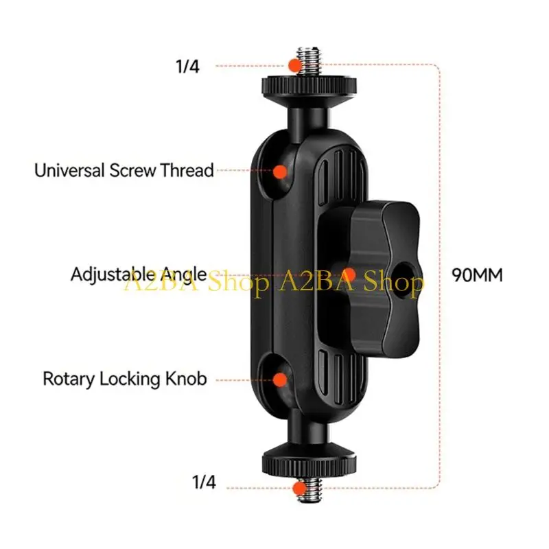 A2BA 1/4inch Thread Connectors 360 Degree Rotation Easy Mounting Plastic Design for Camera Microphones Stands and Lights