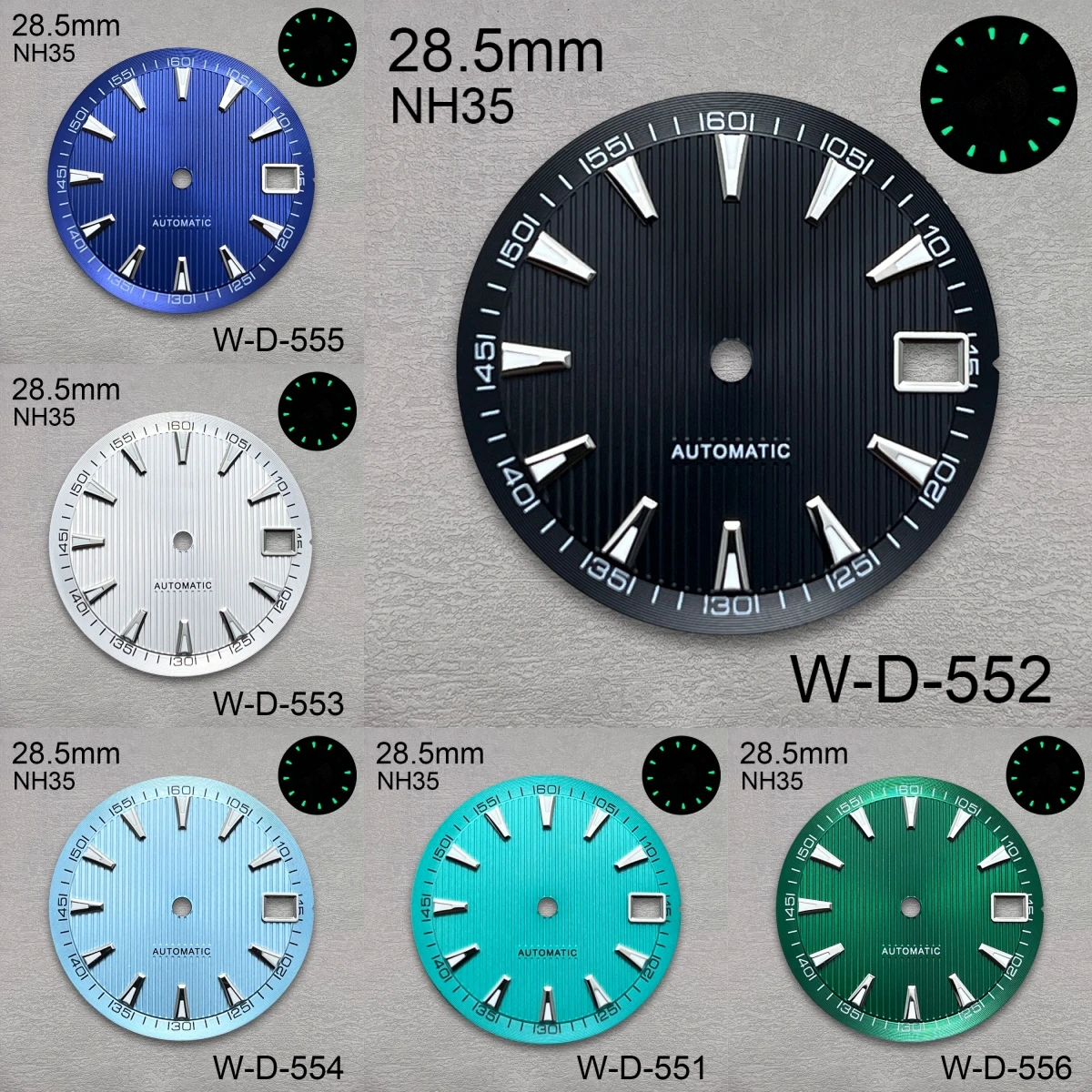 

28,5 мм S логотип с узором, циферблат, подходит для NH35/NH36, автоматический механизм, зеленый светящийся циферблат высокого качества, аксессуары для модификации часов