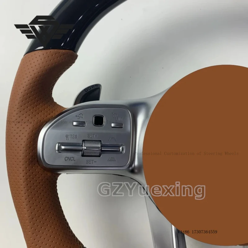 Customized Peach Wood Piano Black Car Steering Wheel Suitable for Mercedes benz AMG W204 W211 W212 W213 W167 W218 W221 C63 GLe