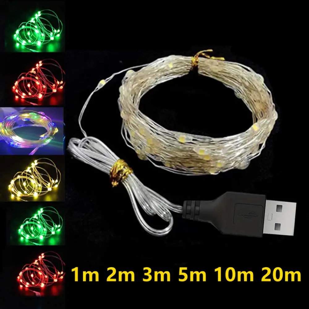 20m USB LED String Lights Fairy String Lights Warm White LED String Lights for Christmas Wedding Party Home Holiday Decoration