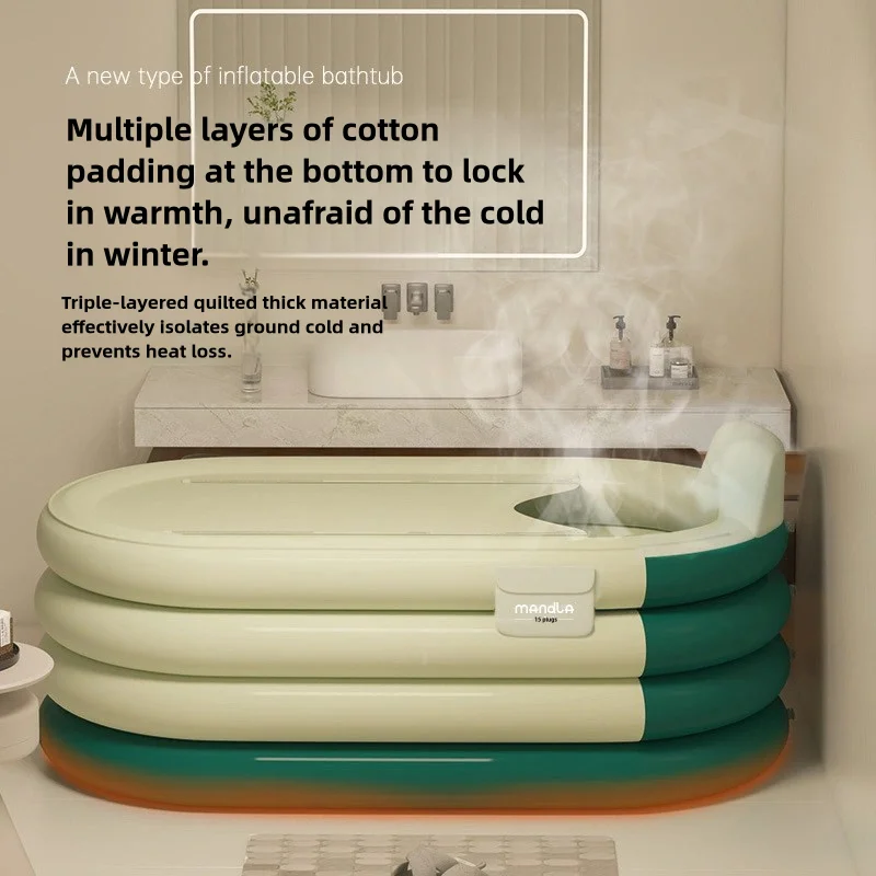 

Collapsible Inflatable Bath Tub, Portable Household Adult Bath Tub, PVC Material, Multi-Functional Independent Bath Tub