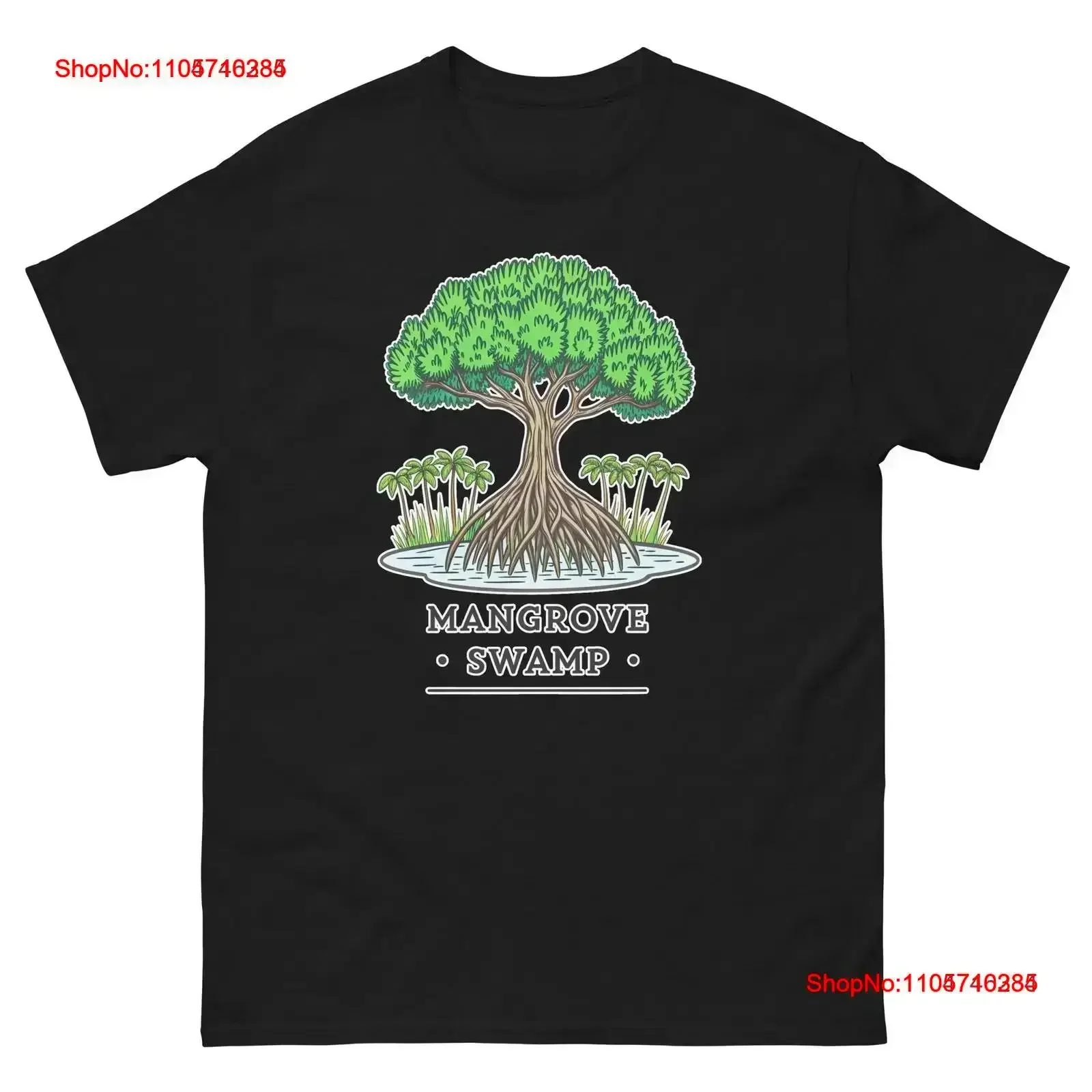 Mangrove Swamp Geographical Landscape Location Scenery T Shirt vintage Washed Top For Everyday Wear Versatile vintage Washed