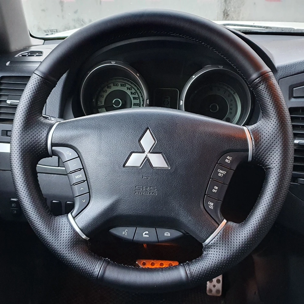 Car Steering Wheel Cover Black Non-Slip Artificial Leather For Mitsubishi Pajero 2007-2019 Galant 2008-2012 Zinger 2008-2011