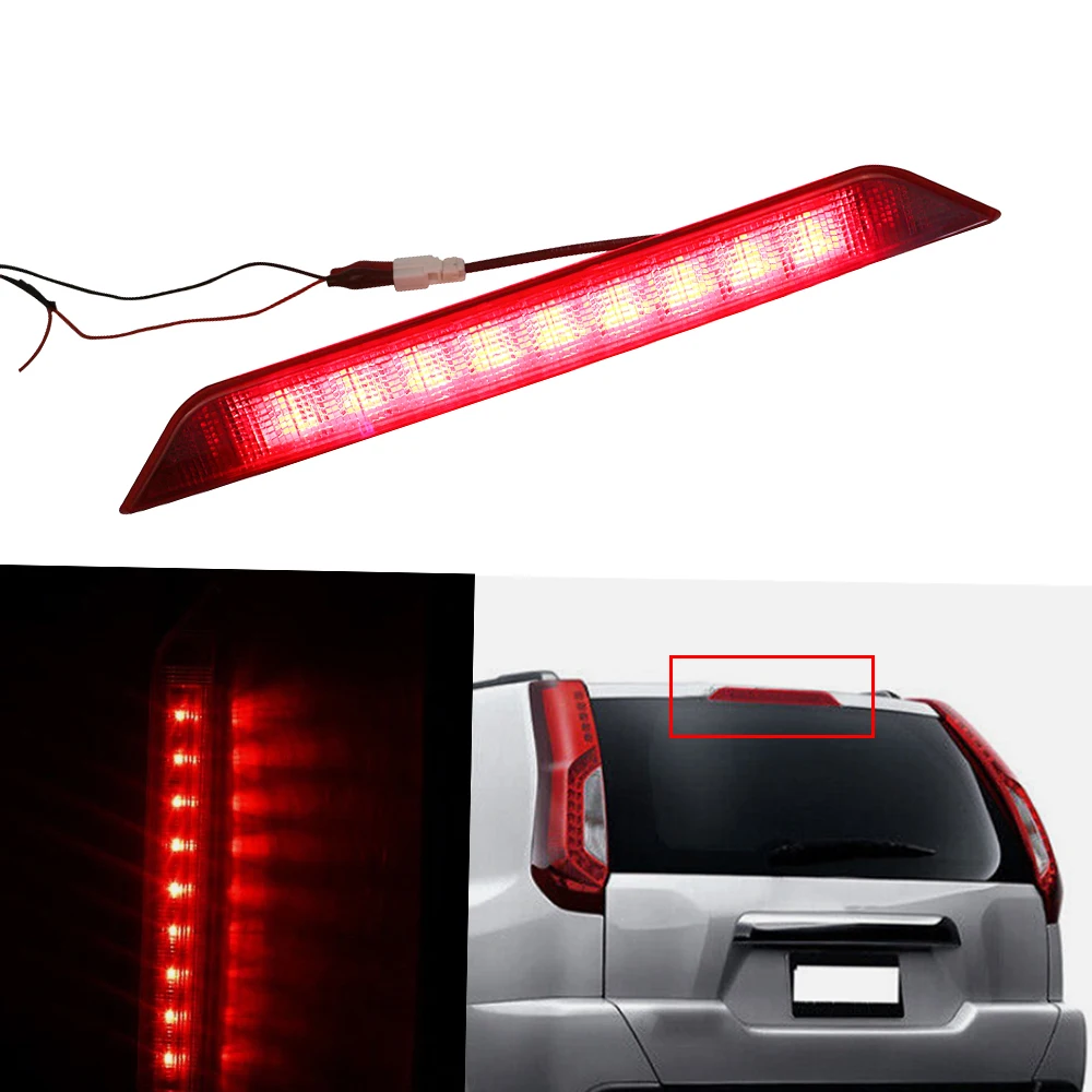 26590-JG00F Car LED Rear High Mount Third Brake Light Tail Lamp For Nissan X-Trail T31 2008-2013 Red Light Car Accessories