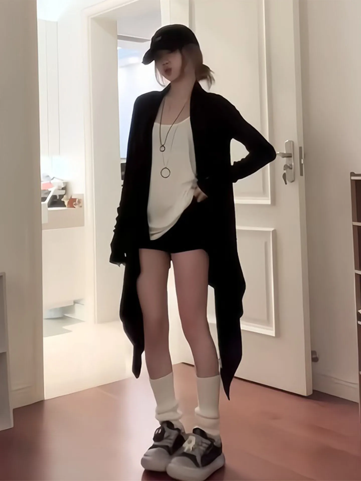 Bla Long Sve tricoté Cardigan femmes été mince inégal Protection solaire vêtements d'extérieur gilet haut deux pièces ensemble trajet Sle