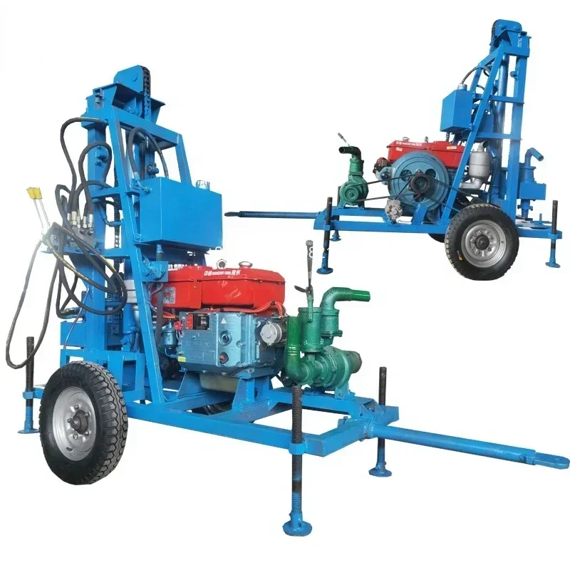 100 Meter Portable Diesel Engine Track-type Water Well Drilling Rig  Mounted Water Well Drilling Rig Machine