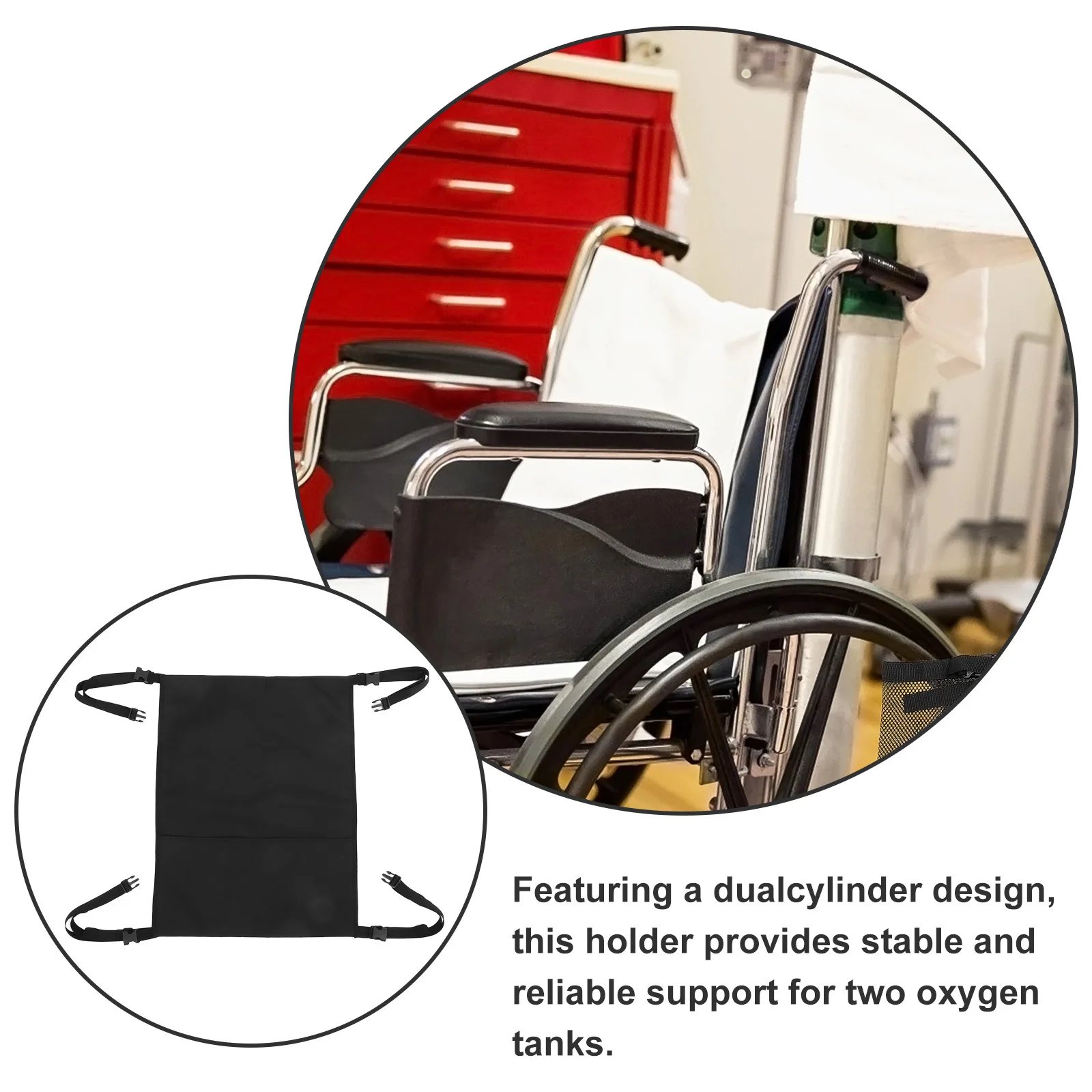 المزدوج حامل الأكسجين الأكسجين اسطوانة حامل حقيبة قابل للتعديل حقيبة ظهر محمولة تخزين كبير كرسي متحرك اسطوانة الناقل مريحة