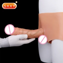 SXXY Wearable 24cm Long Realistic Dildo Panties Strapon Big Solid Dildo Sex Toys For Women Lesbian Masturbator Sex Pleasure